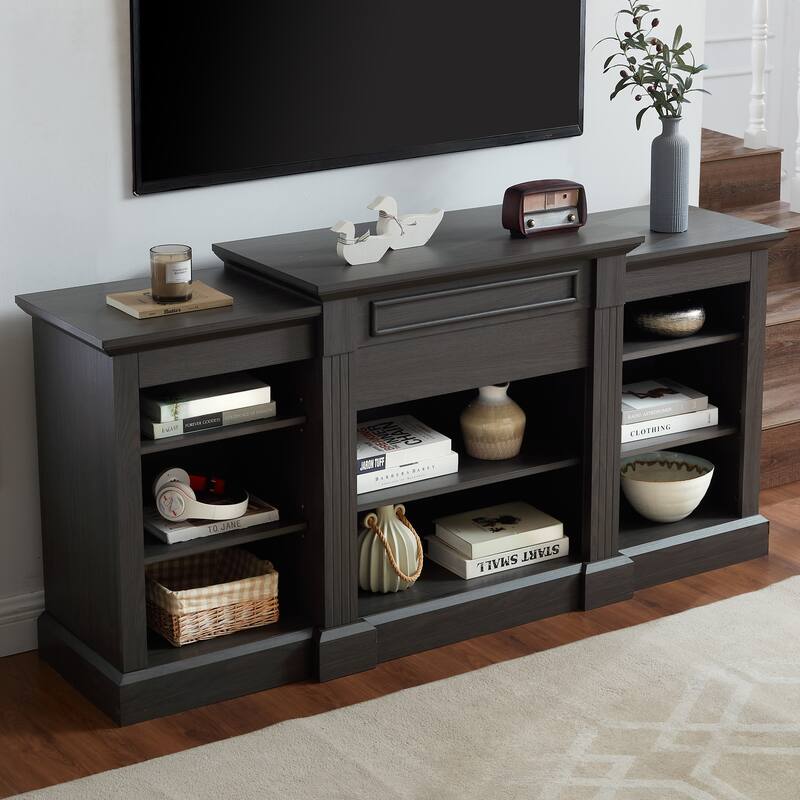 TV Stand with Spacious Storage Cabinets and Adjustable Shelves, Media Console for TVs up to 65", with Cable Management