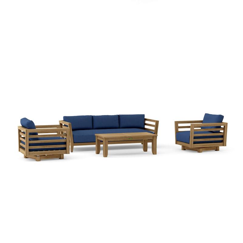 Cordoba Deep Seating 4-Piece Swivel Set - Canvas Navy