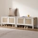 preview thumbnail 1 of 14, Boho Farmhouse Rattan Shoe Bench with Hidden Storage - Safety Hinged Lift Top Chest for Hallway & Living Room - 1-Piece