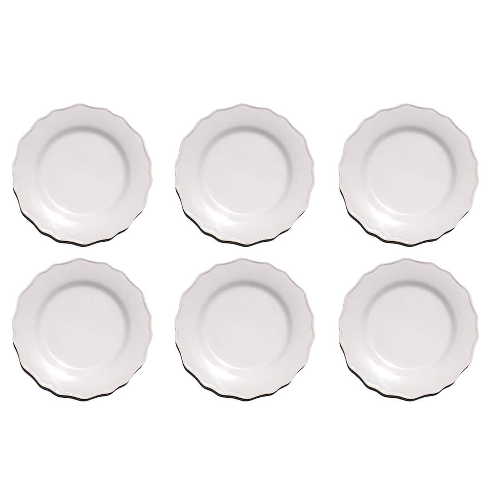 Abode Homewares Scallop NewWave Melamine Dinner Plate - Cream - 10.5" - Set of 6