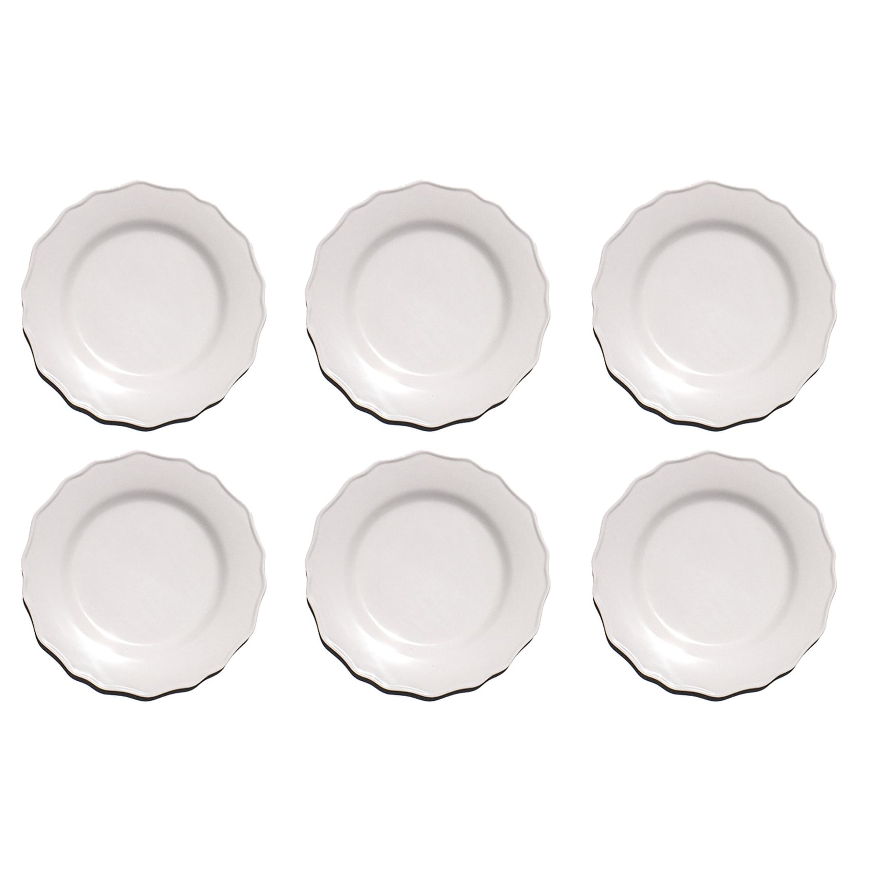 Abode Homewares Scallop NewWave Melamine Dinner Plate - Cream - 10.5" - Set of 6