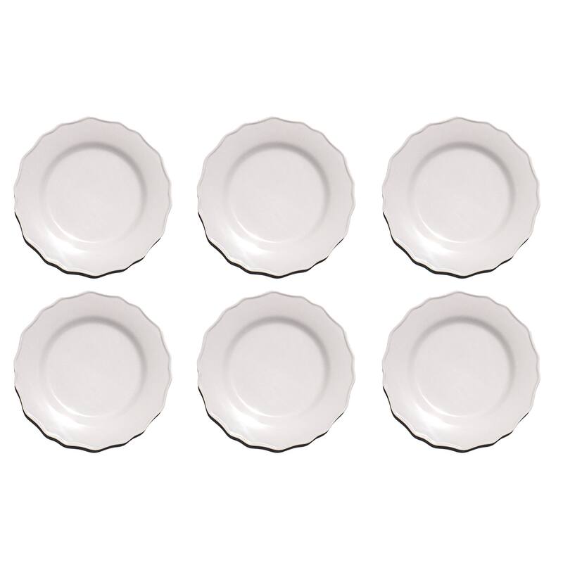 Abode Homewares Scallop NewWave Melamine Dinner Plate - Cream - 10.5" - Set of 6 - Cream