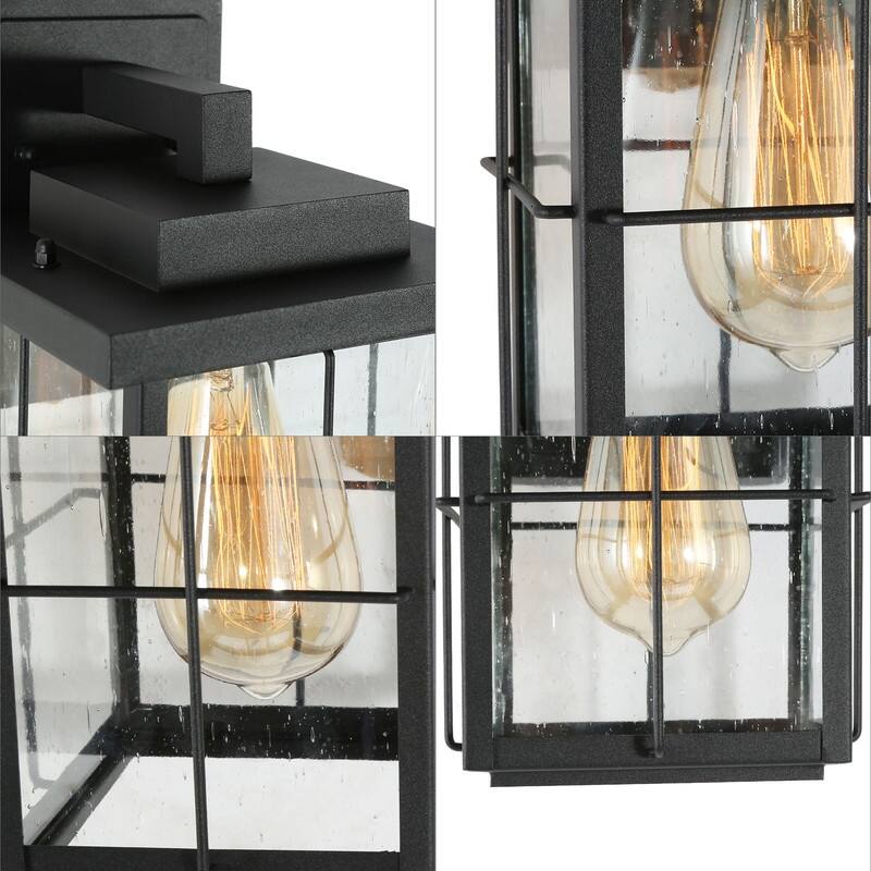 Bern Modern 1-light Glass Outdoor Wall Lantern Waterproof Sconces Lights - L6" x W7.5"x H11"