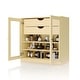 preview thumbnail 41 of 47, Palace Imports 100% Solid Wood Short Clear Glass Bathroom Storage Cabinet with 2 Drawers, 32" W x 35.75" H