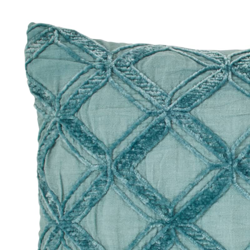 Tommy Bahama Island Essentials Chenille Diamond Blue Throw Pillow