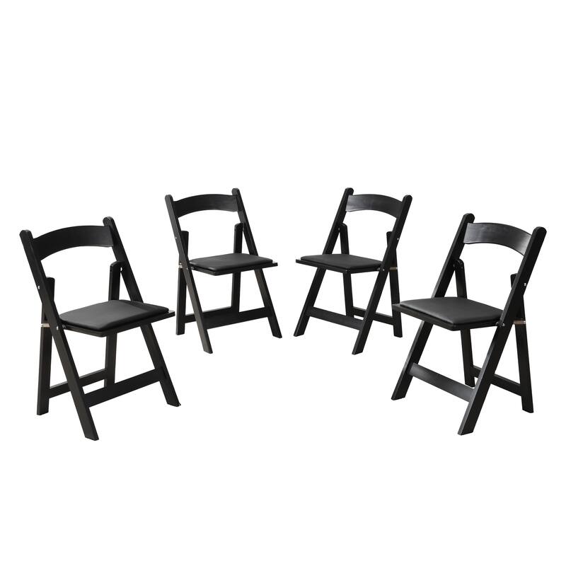Upholstered folding chair, space saving,,easy to carry, 4PCS, cushion, shelf