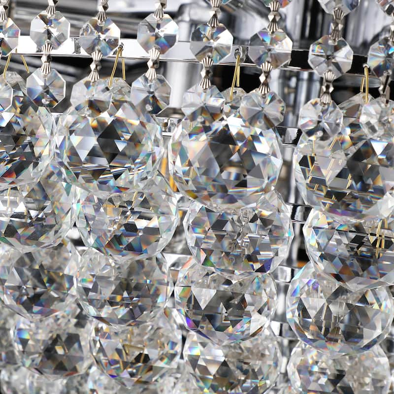 28-Inch Crystal Chandelier Lighting Modern Interior Luxury K9 Bedroom Crystal Chandelier Ceiling Light