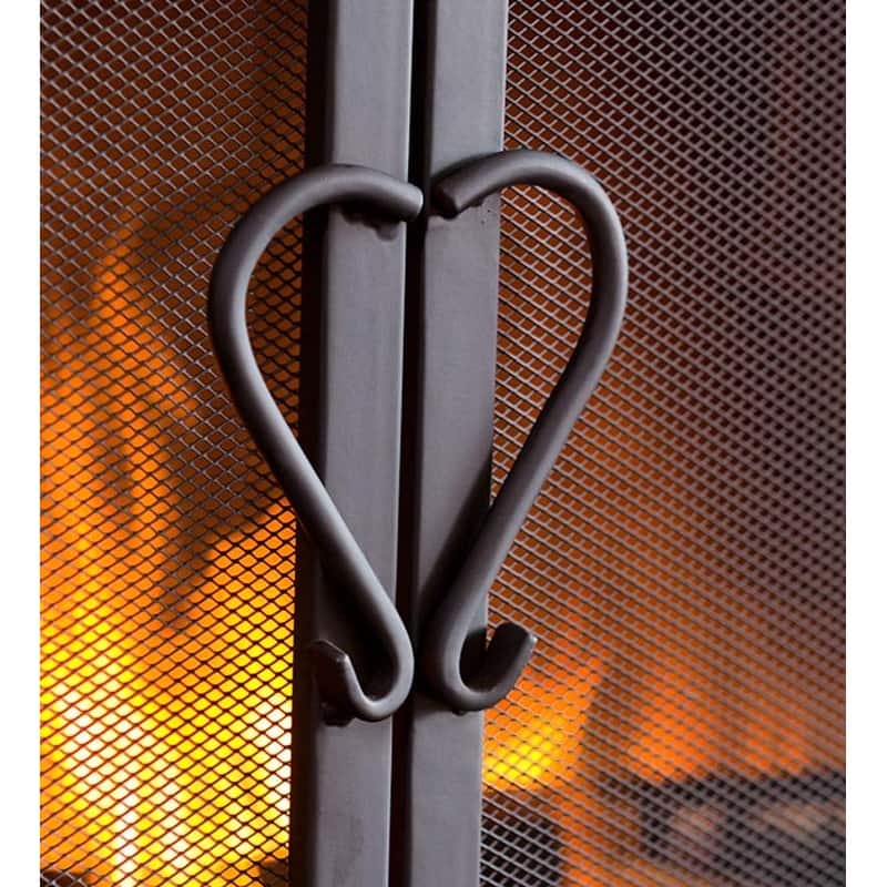 47" x 36" Cast Iron Scrollwork Fireplace Screen With Doors - One Size