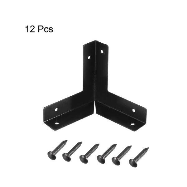 Metal Box Corner Protectors Edge Guard 33 x 33 x 33mm Black 12pcs - Bed ...