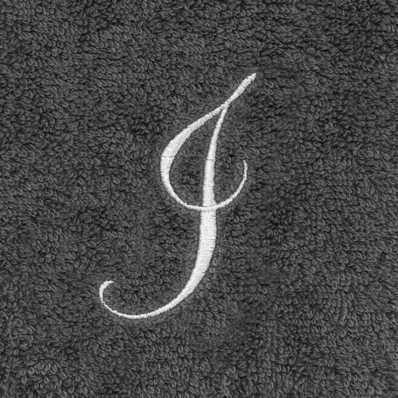 Avanti Linens Granite/Silver Script Monogram Fingertip Towel Letter I - Fingertip Towel