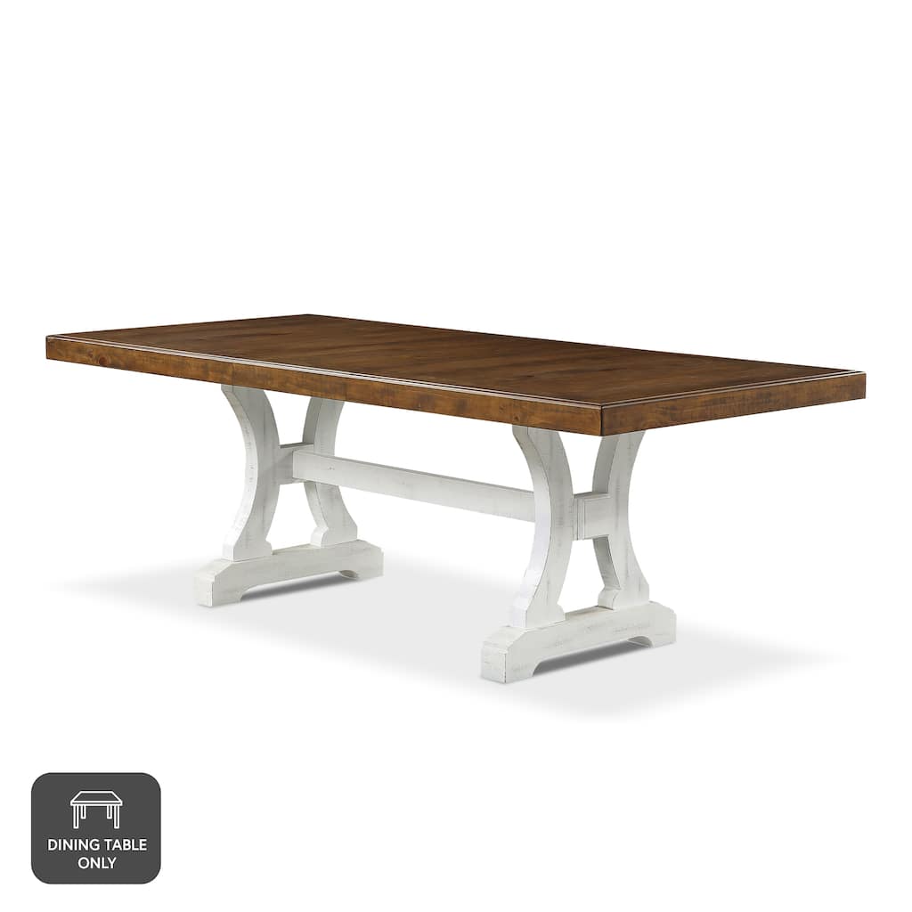 Furniture of America Sylmer White 86-inch Wood Expandable Dining Table