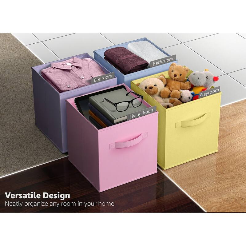 Sorbus 12 Pack Storage Bins - Sturdy Fabric Cubes with Handle - 10.5" L x 10.5" W x 11" H