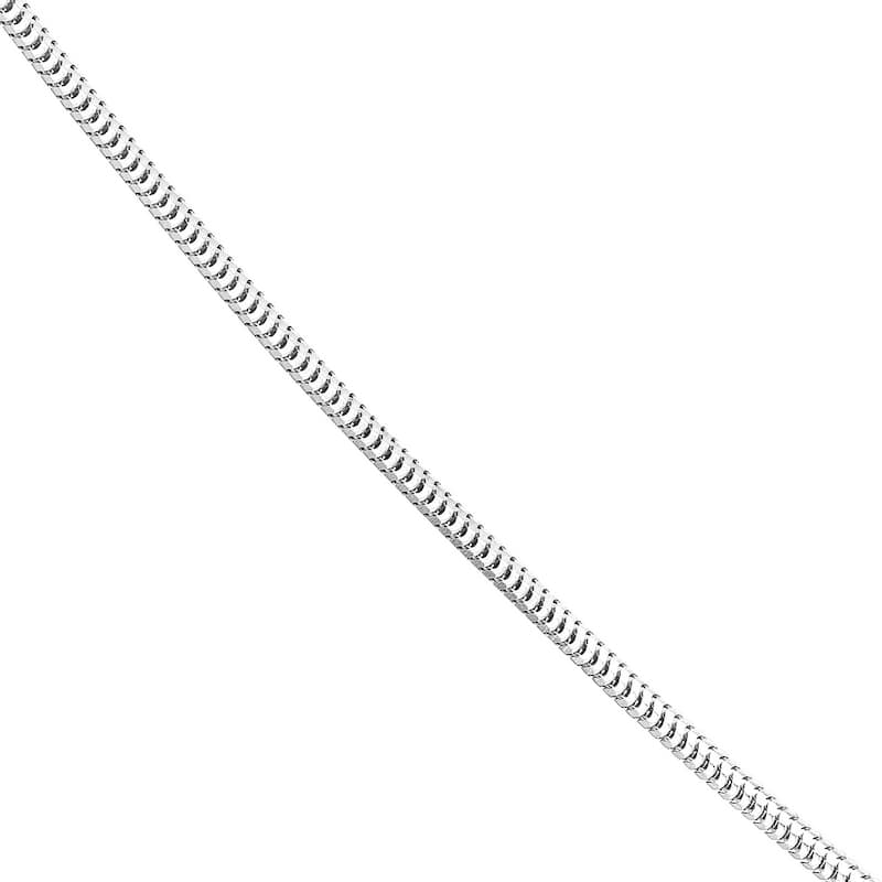 Curata 14k White Gold 1.4mm Lite Snake Chain Necklace (Lobster)