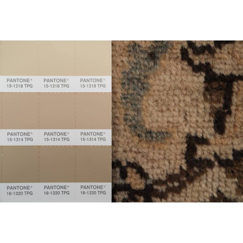 Hand Knotted Oriental 100% Wool Carpet Traditional Floral Peach Tabriz Area Rug - 10' 8'' X 9' 1''