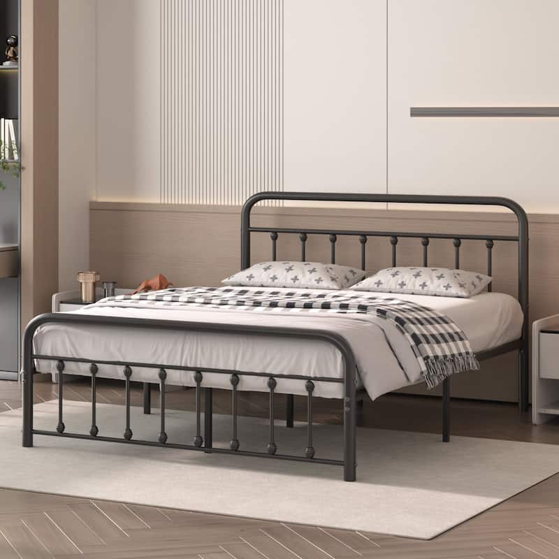 Javlergo Modern Platform Bed Frame Twin/Full/Queen/King Size Metal Bed with Headboard and Footboard