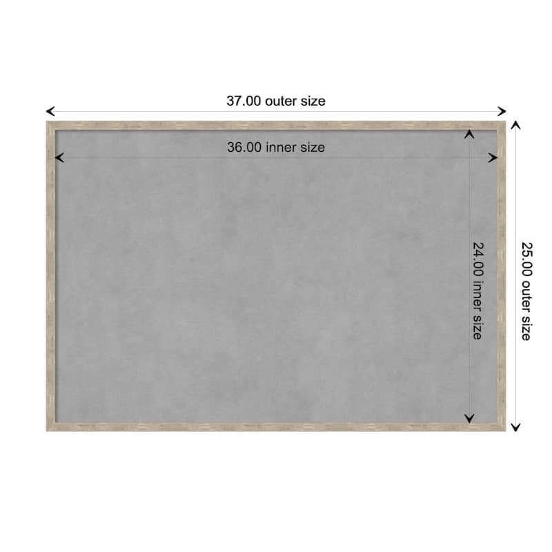 Amanti Art Imprint Light Pewter Framed Magnetic Board - Board Size 36x24
