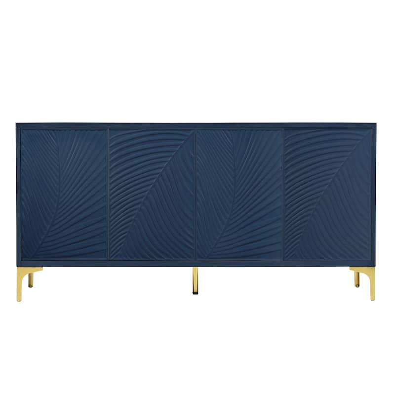 Multi-Functional Storage Cabinet,Four-Door Sideboard with unique texture,Adjustable Shelves