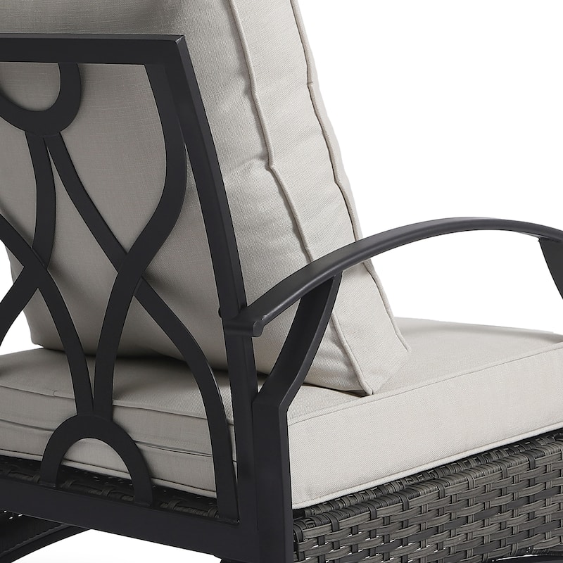 3 Piece Patio 25" W Swivel Chair Seating Group with Cushions