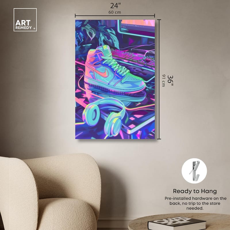 PC Gamer Sneaker Canvas by Art Remedy, Gallery Wrapped