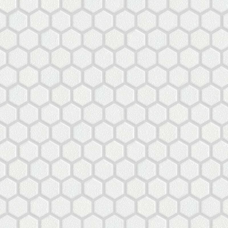 Merola Tile Hudson 1" Hex Crystalline White 11-7/8" x 13-1/4" Porcelain Floor and Wall Tile