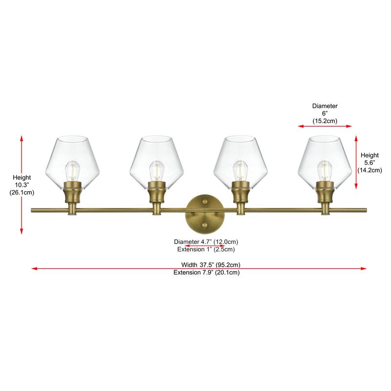 Gwyneth 4-light Clear Glass Wall Sconce