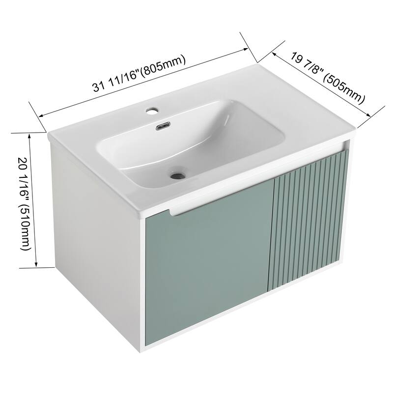 Bathroom Vanity With Sink In 32/36/40/84/76/92 Inch, Floating Bathroom Vanity With Soft Close Door