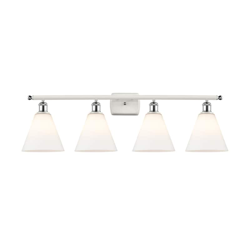 Innovations Lighting 516-4W-11-38 Berkshire Vanity Berkshire 4 Light - White and Polished Chrome / Matte White