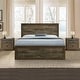 preview thumbnail 1 of 15, 3-Piece King Size Farmhouse Platform Bed Set - Includes Bed and 2 Nightstands, Rustic Brown Rustic Brown