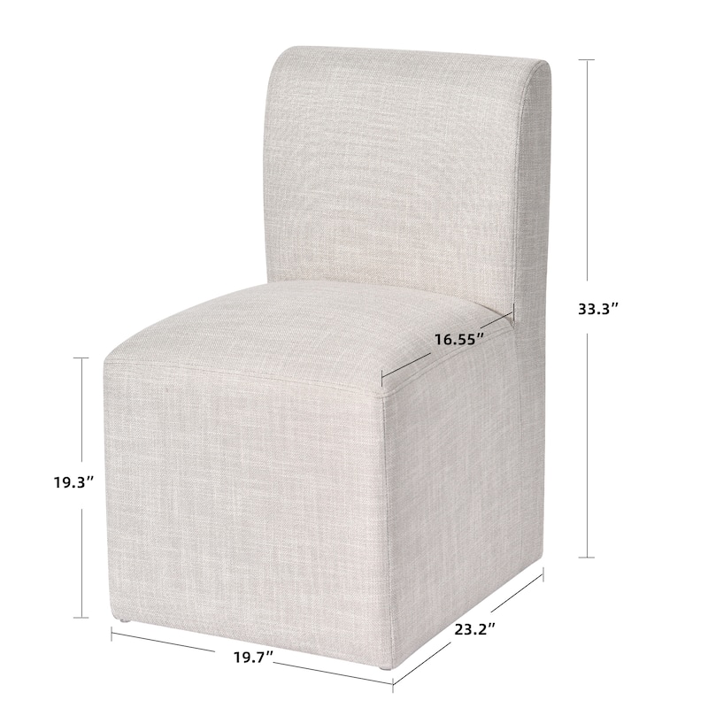 Upholstered Rolling Dining Chair with Casters