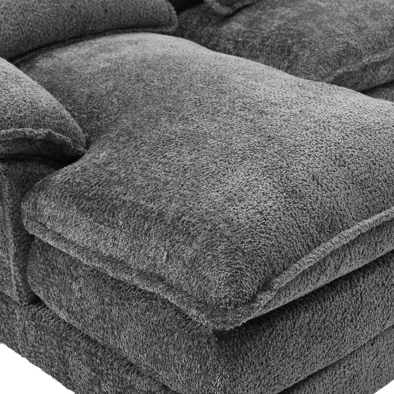 Grey 110.63'' U-Shaped 6 Seater Sectional Sofa with Ottomans, Spacious and Durable Design for Living Room Comfort
