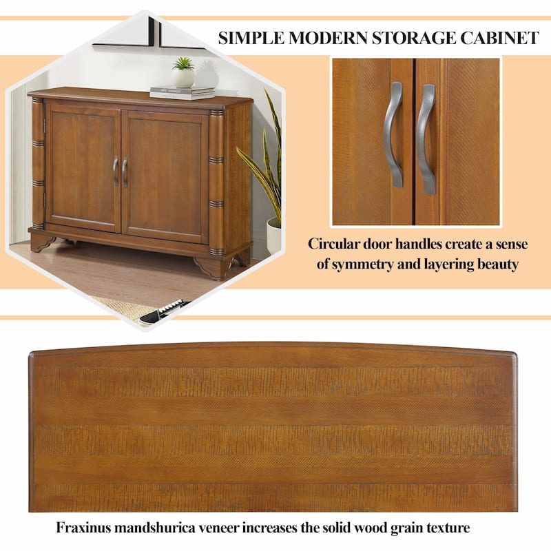 40" Retro Console Table with Adjustable Storage Shelf
