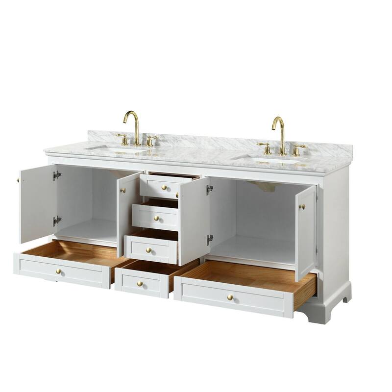 Wyndham Collection Deborah 80" Free Standing Double Vanity Set with