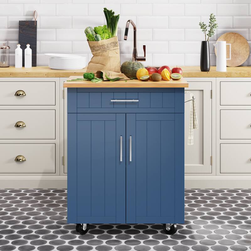 Futzca Storage Kitchen Island Cart - Blue