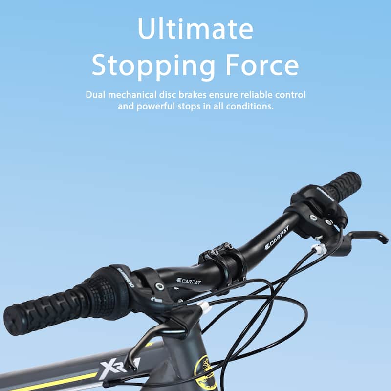 Kids' Mountain Bike - Steel Frame, Shimano Gears, Dual Disc Brakes, Front Suspension - 24