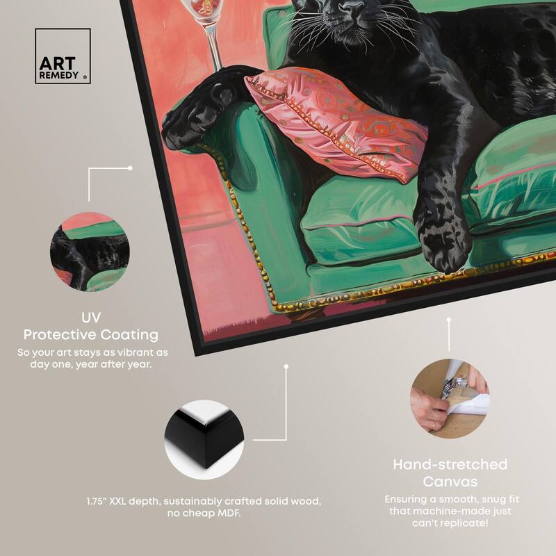 Lounging Panther Canvas by Art Remedy