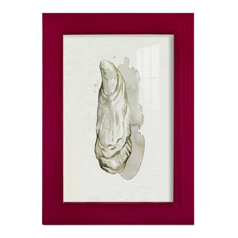 Oysters on the Bay I -Framed Print w/glass-Cherry Red