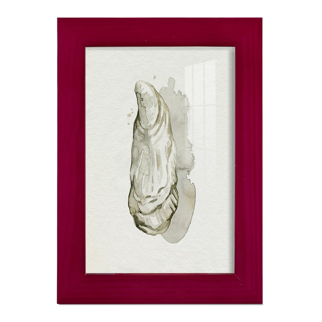 Oysters on the Bay I -Framed Print w/glass-Cherry Red