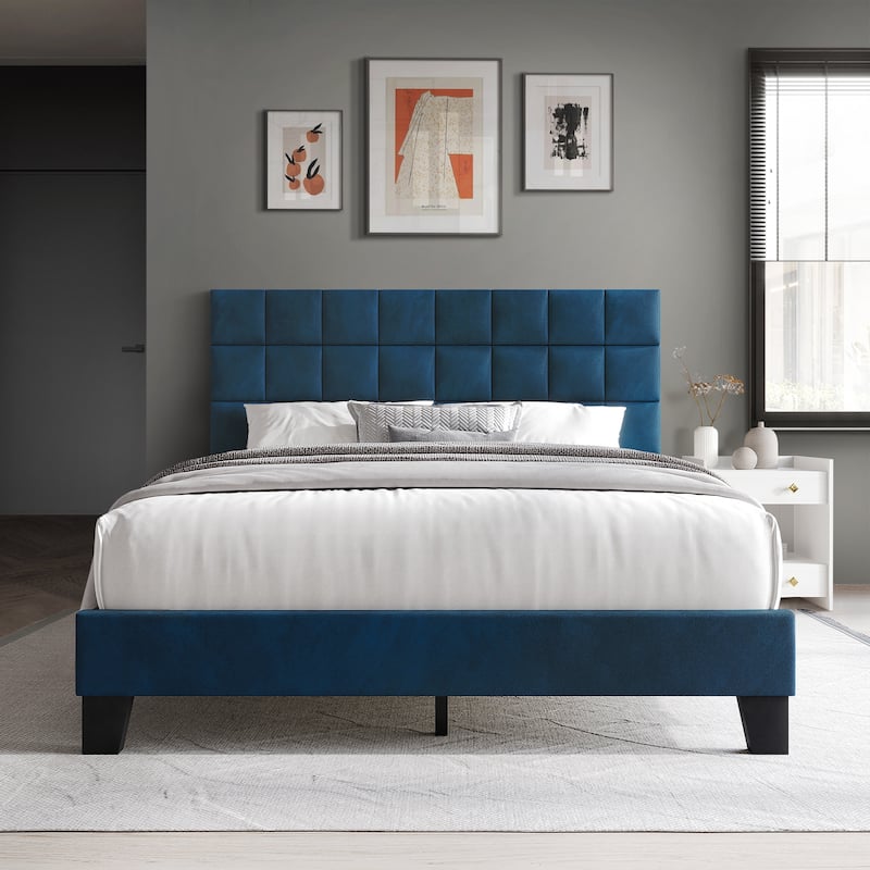 CraftPorch Simply Velvet Platform Bed