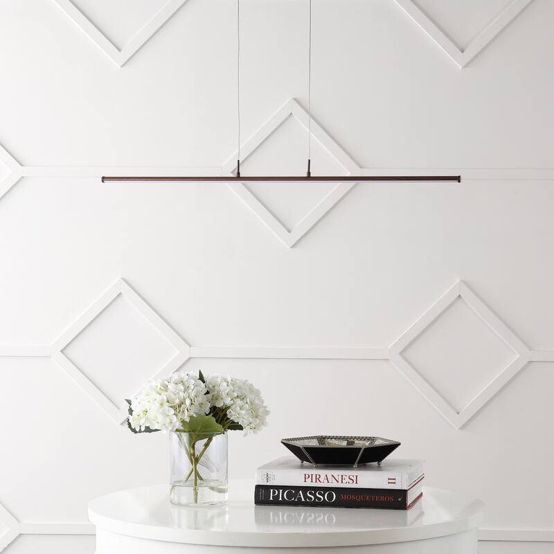 Ali 39.5" Dimmable Adjustable Integrated LED Metal Linear Pendant, by JONATHAN Y