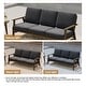 preview thumbnail 25 of 90, Casual Wood Outdoor Patio Sofa Loveseat with Cushion