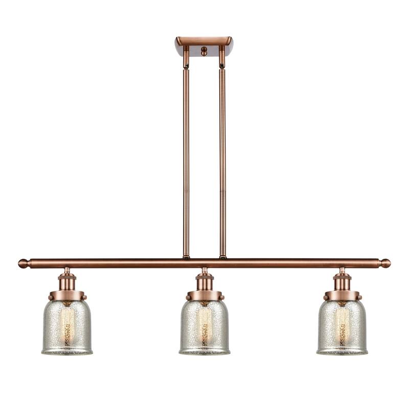 Innovations Lighting 916-3I-10-36 Bell Linear Bell 3 Light 36" Wide - Antique Copper / Silver Plated Mercury