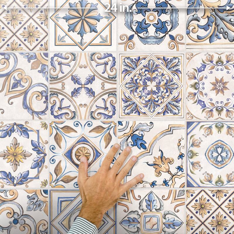 Merola Tile Toscana Giotto Decoro Mix 7-7/8" x 7-7/8" Porcelain Floor and Wall Tile