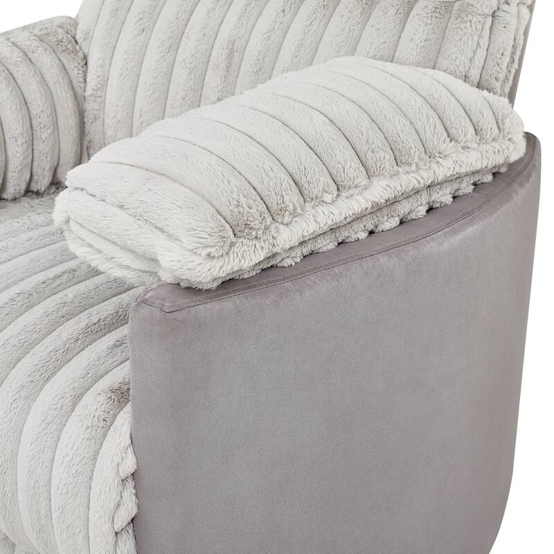 Swivel Recliner Chair with 360° Rotation, Manual Recline & Plush Arms