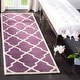 preview thumbnail 20 of 84, SAFAVIEH Handmade Chatham Eppie Modern Moroccan Wool Rug 2'3" x 11' Runner - Purple/Ivory - Runner