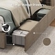 preview thumbnail 4 of 6, Modern Bed Frame with Tufted Wingback Headboard, Platform Corduroy Upholstered Bed Frame with 4 Storage Drawers