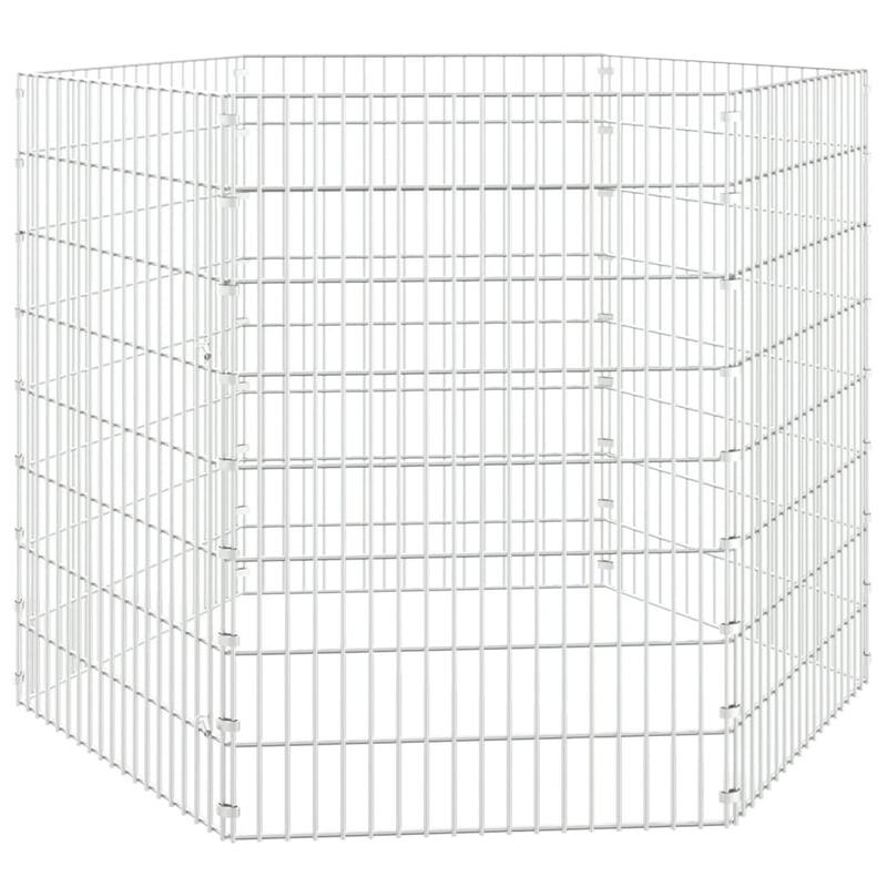 vidaXL Free Range Animal Enclosure Rabbit Hutch Free Range Pen Galvanized Iron