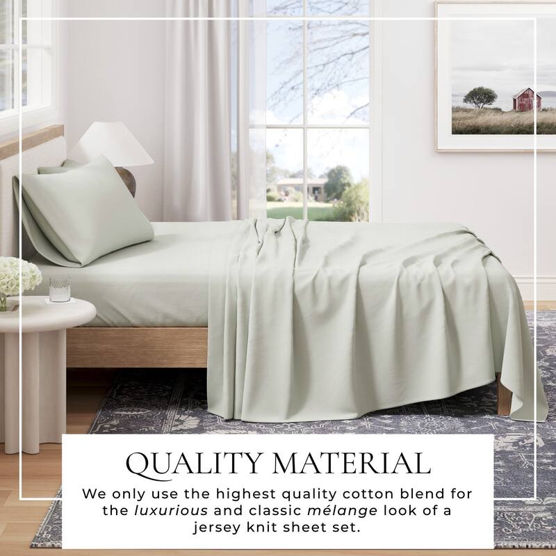 Linery & Co. Heathered Melange Cotton Jersey Knit Sheet Set
