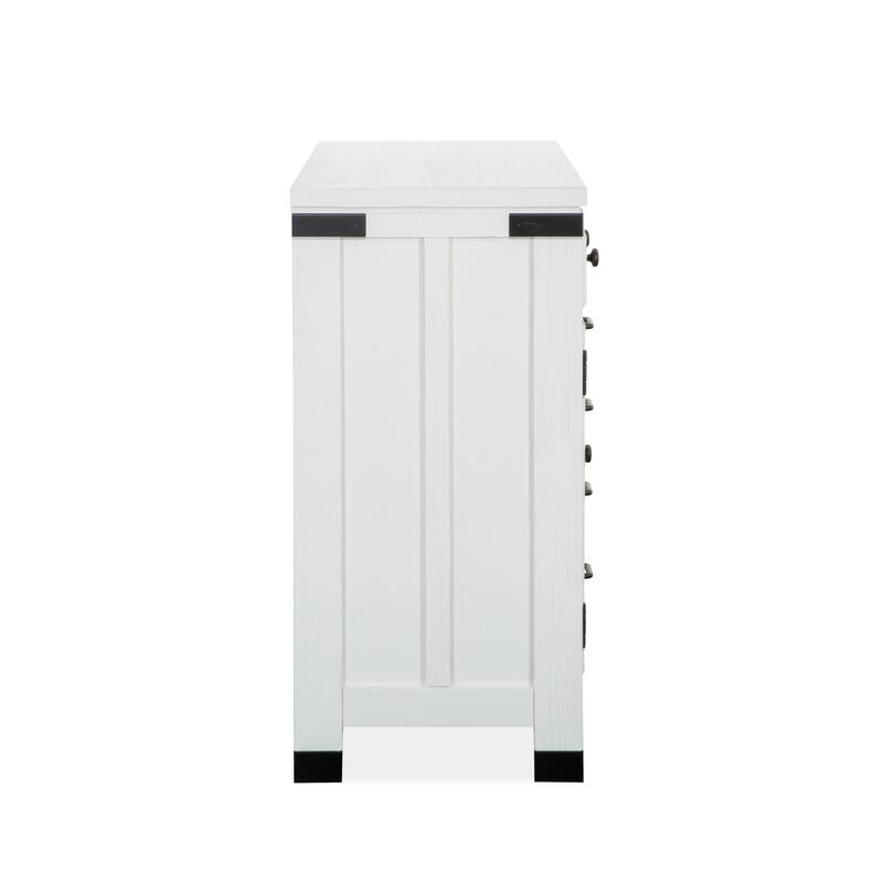 Magnussen Home Harper Springs Silo White Server With Hutch - 54''W x 18''D x 86.5''H