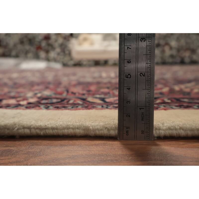 Hand Knotted Oriental 100% Wool Carpet Traditional All-Over Beige & Ivories Bidjar Area Rug - 13' 5'' X 9' 10''