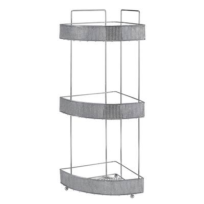Bath Bliss 3 Tier Corner Rack In Pave Diamond - 8.6" x 8.6" x 23.8"